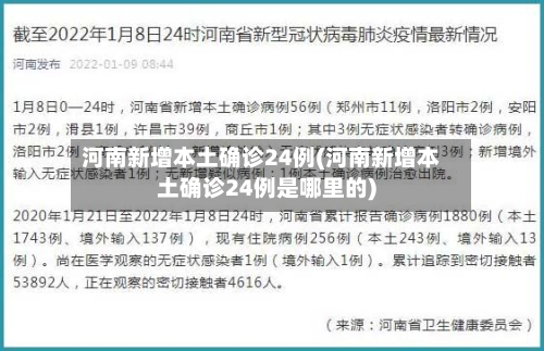 河南新增本土确诊24例(河南新增本土确诊24例是哪里的)