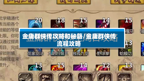金庸群侠传攻略和秘籍/金庸群侠传流程攻略-第1张图片
