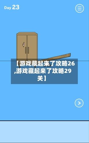 【游戏藏起来了攻略26,游戏藏起来了攻略29关】