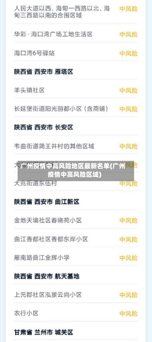广州疫情中高风险地区最新名单(广州疫情中高风险区域)-第3张图片