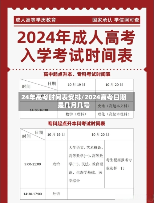 24年高考时间表安排/2024高考日期是几月几号-第3张图片