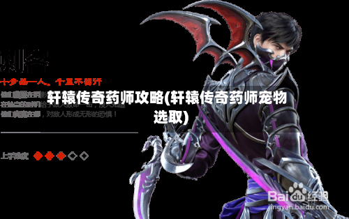 轩辕传奇药师攻略(轩辕传奇药师宠物选取)