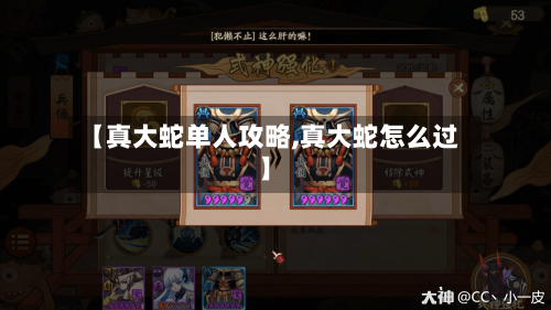 【真大蛇单人攻略,真大蛇怎么过】