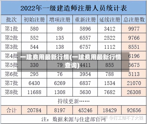 一建费用最新行情(一建费用最新行情查询)