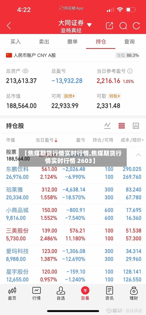 【焦煤期货行情实时行情,焦煤期货行情实时行情 2603】