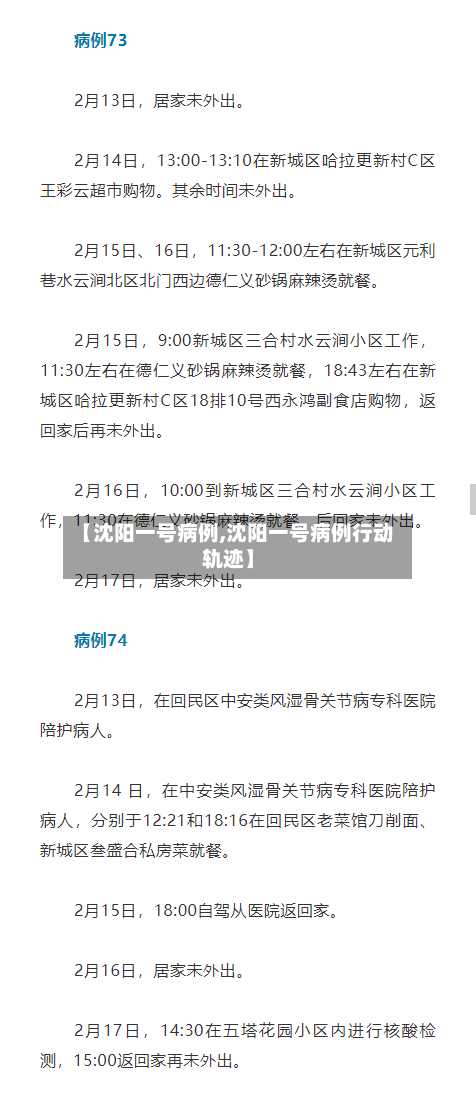 【沈阳一号病例,沈阳一号病例行动轨迹】-第3张图片