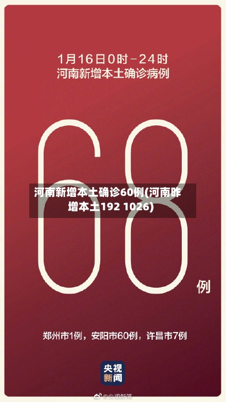 河南新增本土确诊60例(河南昨增本土192 1026)-第2张图片