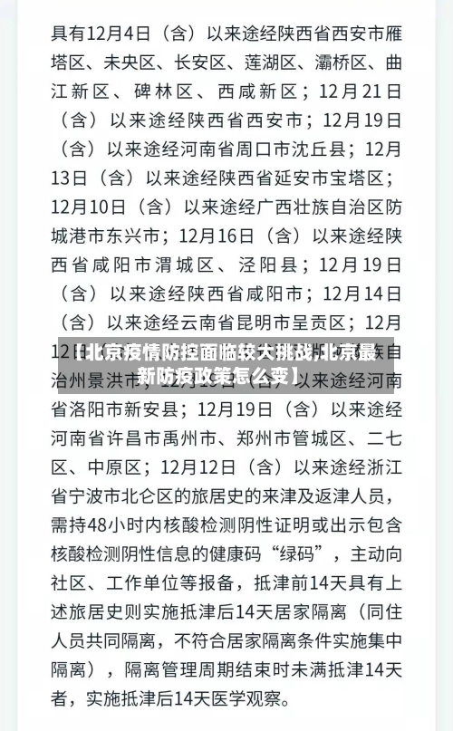 【北京疫情防控面临较大挑战,北京最新防疫政策怎么变】