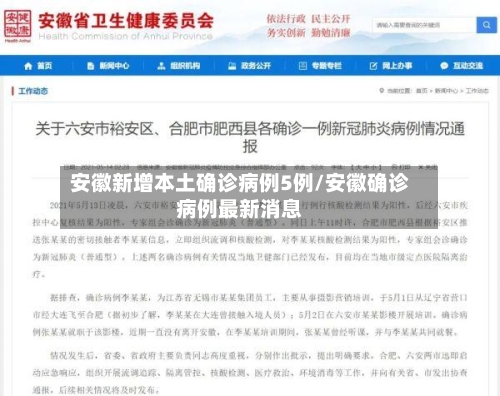 安徽新增本土确诊病例5例/安徽确诊病例最新消息-第2张图片