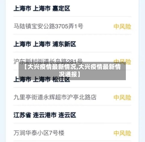 【大兴疫情最新情况,大兴疫情最新情况通报】