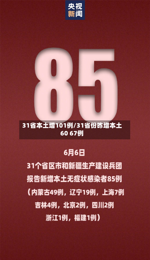 31省本土增101例/31省份昨增本土60 67例-第3张图片