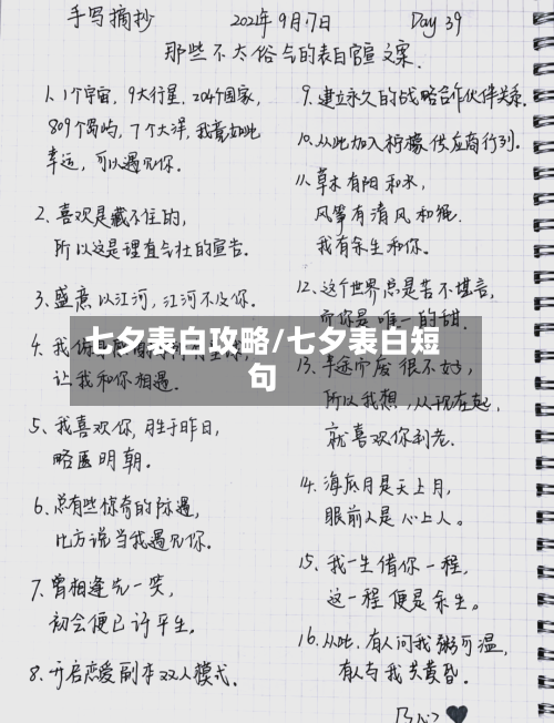 七夕表白攻略/七夕表白短句