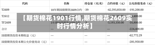 【期货棉花1901行情,期货棉花2609实时行情分析】