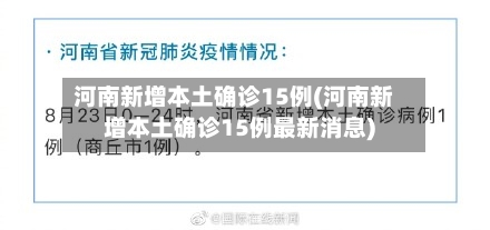 河南新增本土确诊15例(河南新增本土确诊15例最新消息)-第2张图片