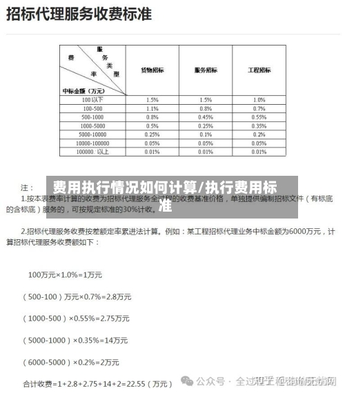 费用执行情况如何计算/执行费用标准