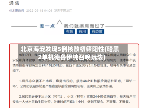 北京海淀发现5例核酸初筛阳性(暗黑2单机德鲁伊纯召唤玩法)-第2张图片