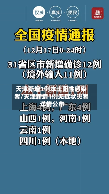 天津新增1例本土阳性感染者/天津新增1例无症状患者 详情公布-第3张图片