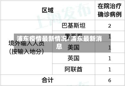 浦东疫情最新情况/浦东最新消息