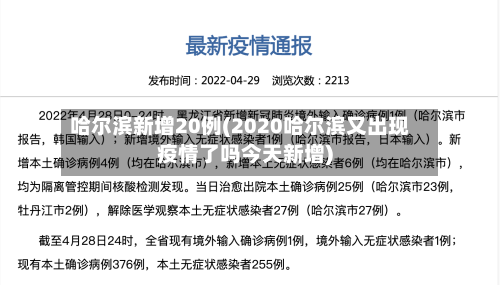哈尔滨新增20例(2020哈尔滨又出现疫情了吗今天新增)-第2张图片
