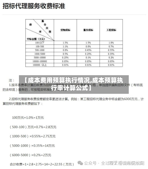 【成本费用预算执行情况,成本预算执行率计算公式】