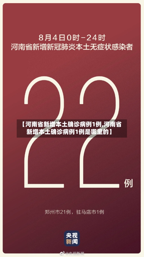 【河南省新增本土确诊病例1例,河南省新增本土确诊病例1例是哪里的】-第2张图片