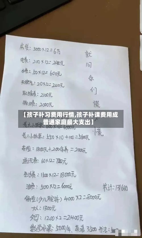 【孩子补习费用行情,孩子补课费用成普通家庭最大支出】
