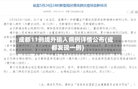 成都11例境外输入病例详情公布(成都发现一例)-第2张图片