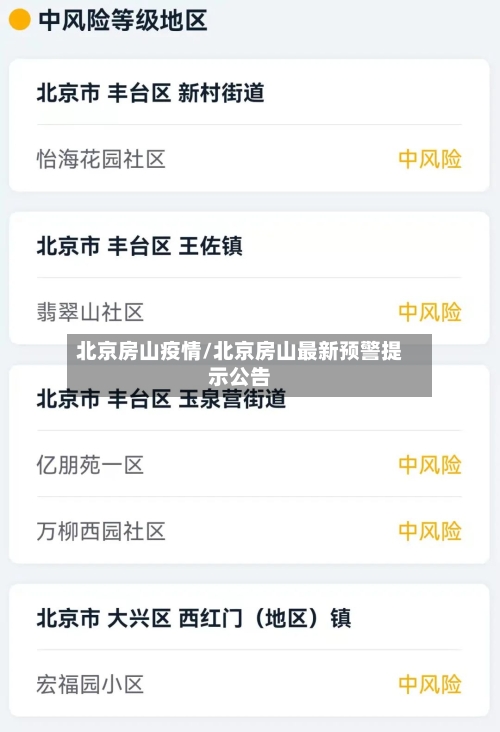 北京房山疫情/北京房山最新预警提示公告-第3张图片
