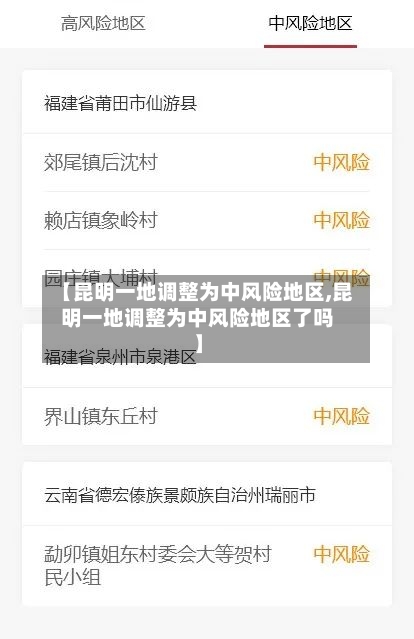 【昆明一地调整为中风险地区,昆明一地调整为中风险地区了吗】-第3张图片