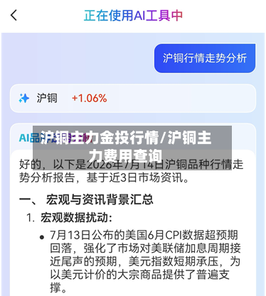 沪铜主力金投行情/沪铜主力费用查询