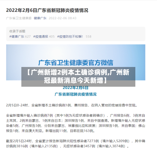 【广州新增2例本土确诊病例,广州新冠最新消息今天新增】