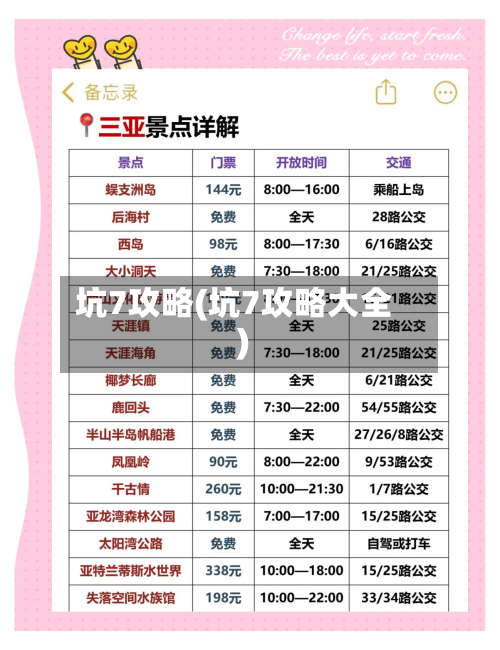 坑7攻略(坑7攻略大全)