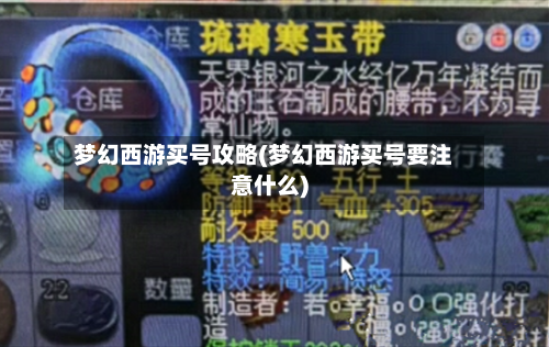 梦幻西游买号攻略(梦幻西游买号要注意什么)-第3张图片