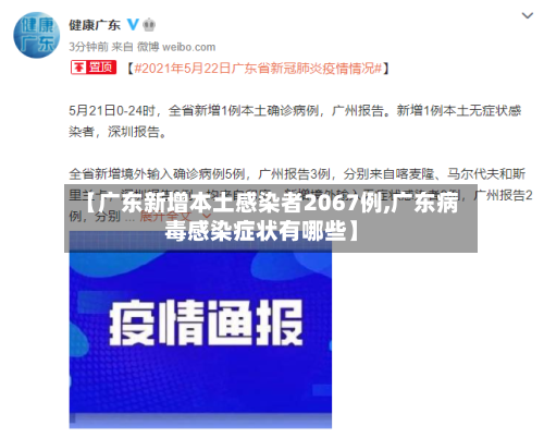 【广东新增本土感染者2067例,广东病毒感染症状有哪些】