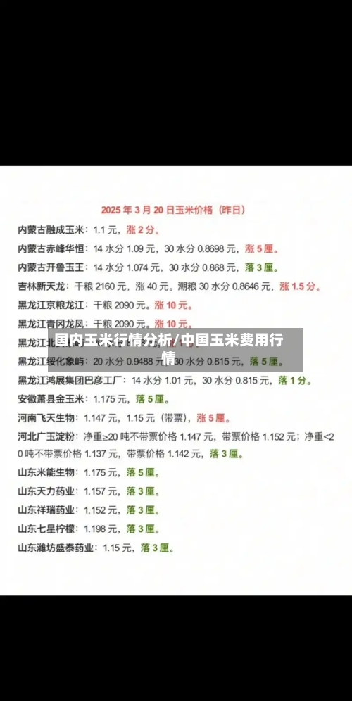 国内玉米行情分析/中国玉米费用行情