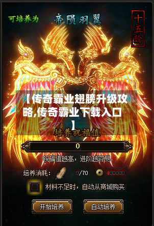 【传奇霸业翅膀升级攻略,传奇霸业下载入口】-第2张图片
