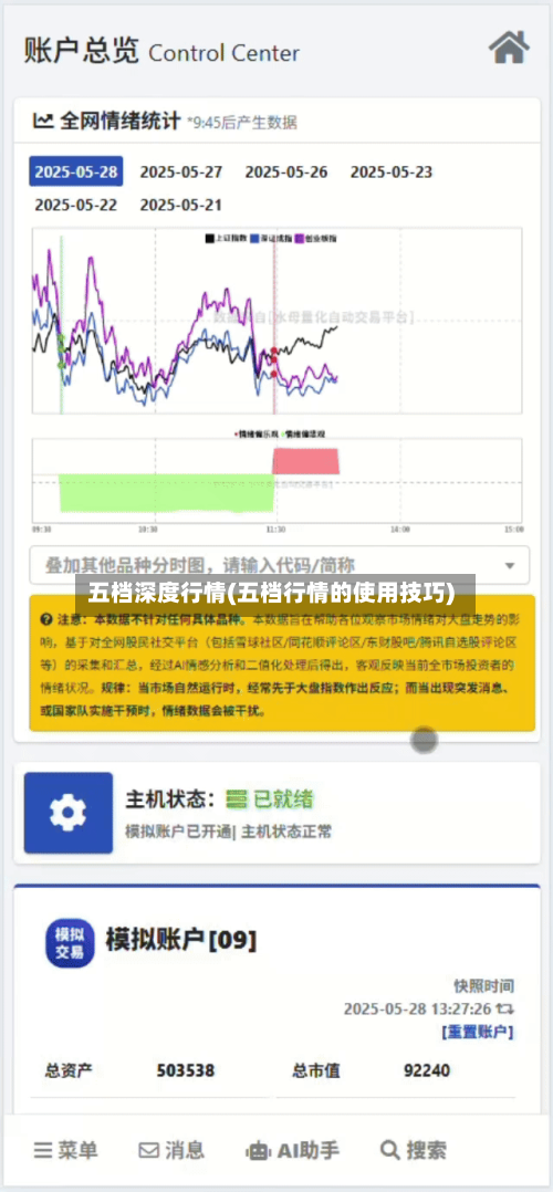 五档深度行情(五档行情的使用技巧)
