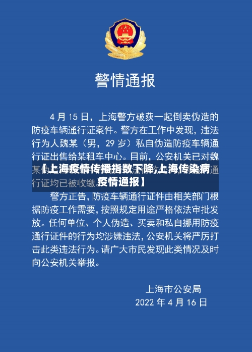 【上海疫情传播指数下降,上海传染病疫情通报】