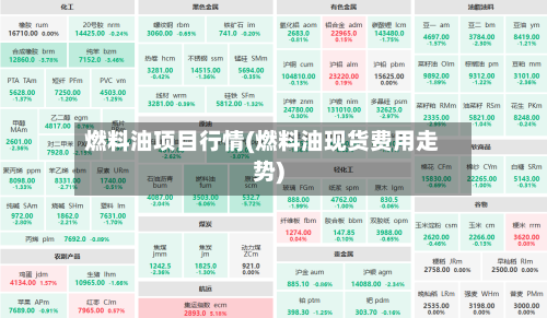 燃料油项目行情(燃料油现货费用走势)