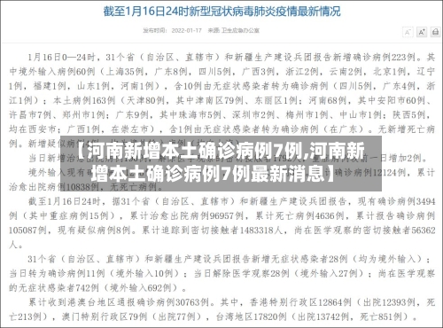 【河南新增本土确诊病例7例,河南新增本土确诊病例7例最新消息】-第3张图片