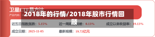 2018年的行情/2018年股市行情回顾
