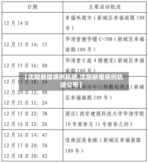 【沈阳新增病例轨迹,沈阳新增病例轨迹公布】