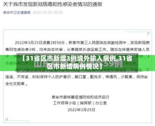 【31省区市新增3例境外输入病例,31省区市新增病例情况】-第2张图片