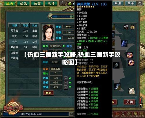 【热血三国新手攻略,热血三国新手攻略图】-第2张图片