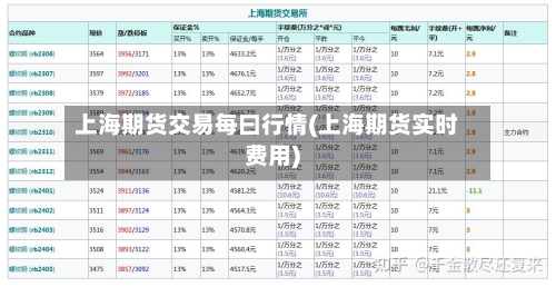 上海期货交易每曰行情(上海期货实时费用)