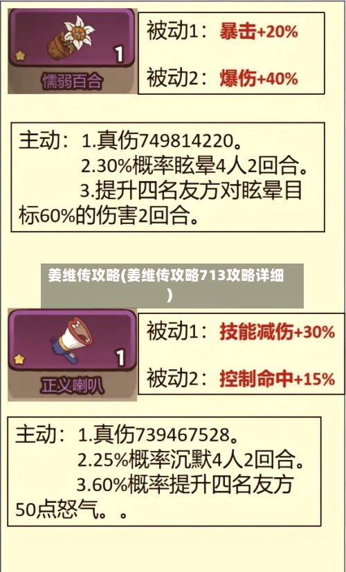 姜维传攻略(姜维传攻略713攻略详细)