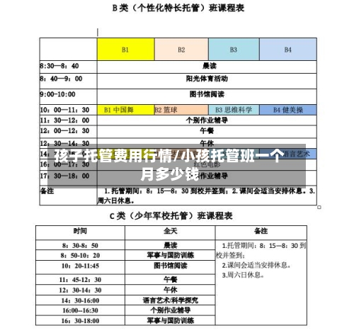 孩子托管费用行情/小孩托管班一个月多少钱-第2张图片