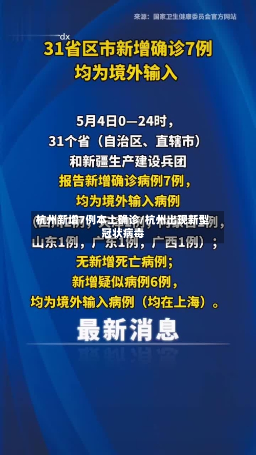杭州新增7例本土确诊/杭州出现新型冠状病毒