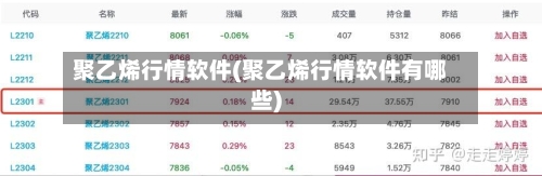 聚乙烯行情软件(聚乙烯行情软件有哪些)-第2张图片