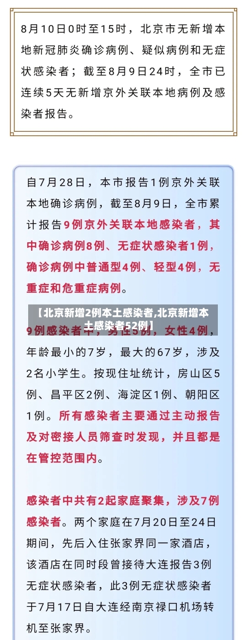 【北京新增2例本土感染者,北京新增本土感染者52例】